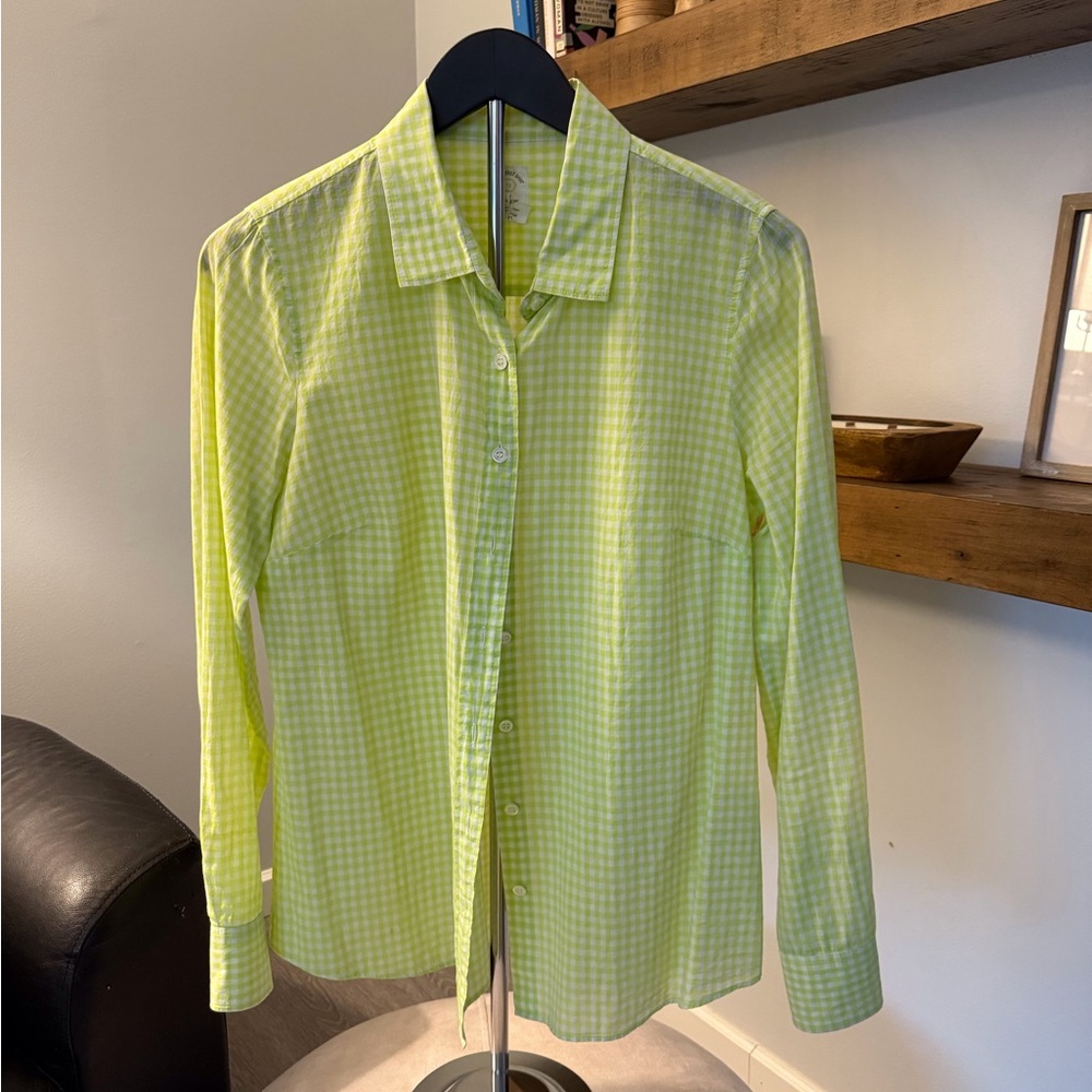 Lime Green Checkered Men's Shirt